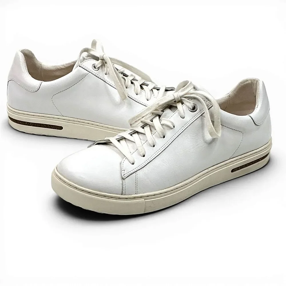 Birkenstock Bend Low White Leather Sneakers Women's Size 10 EUR 41 Orthopedic